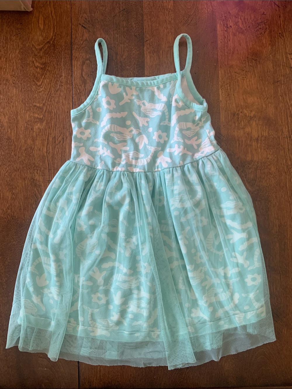 Hanna Andersson Mint Floral Tank Top Dress